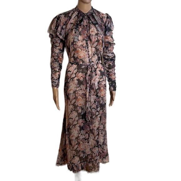 Zimmerman Tempest Frolic High-Neck Floral Silk Maxi Dress - Picture 4 of 10